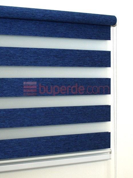 Lacivert Bambu Zebra Perde NS1013 