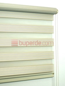 Krem Beyaz Dar Pilise Zebra Perde