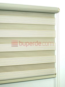 Krem Beyaz Dar Pilise Zebra Perde