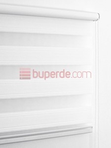 Beyaz Mikro Pilise Zebra Perde