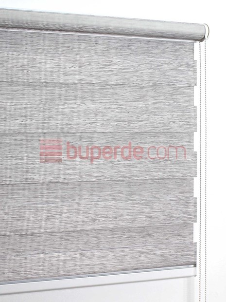 Açık Gri Eko Bambu Zebra Perde NS1204