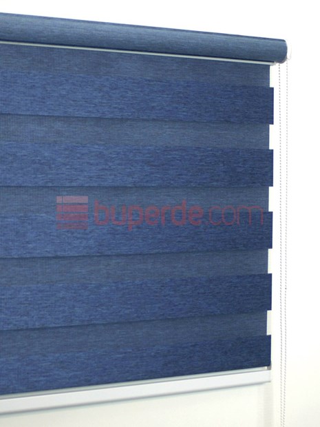 Lacivert Bambu Zebra Perde NS1013